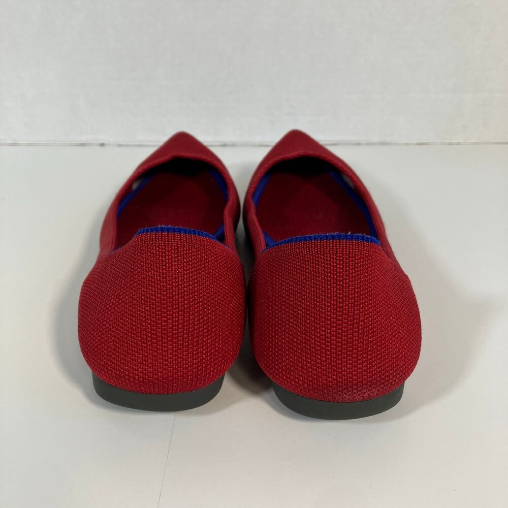 Rothy's The Point Bright Red Knit Fabric Pointed Toe Slip On Ballet Flats - Picture 11 of 16